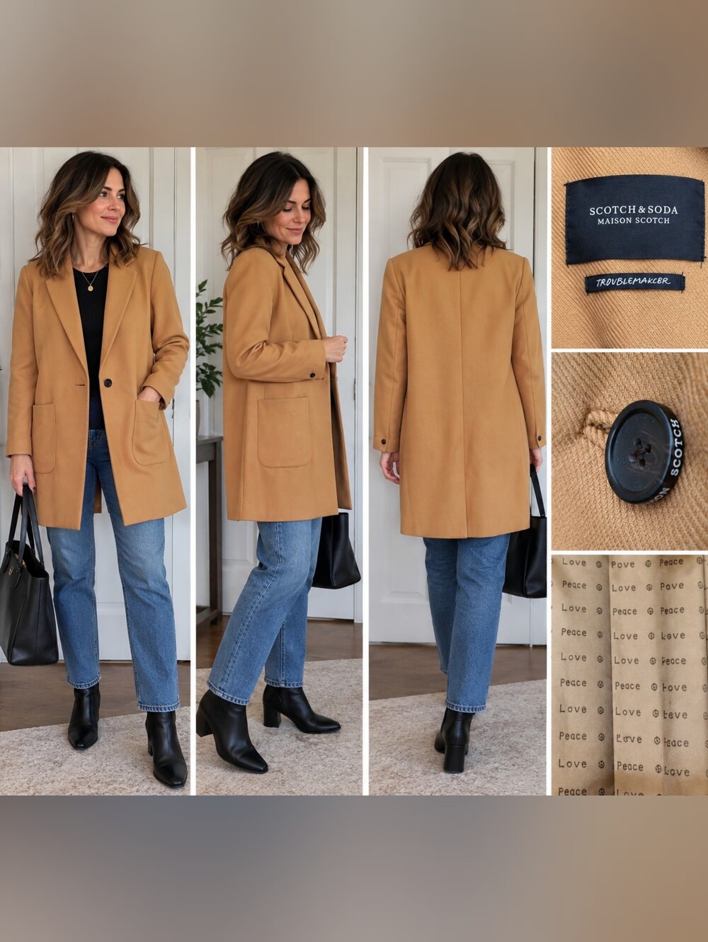 Scotch & Soda Camel Single-Button Trench Coat